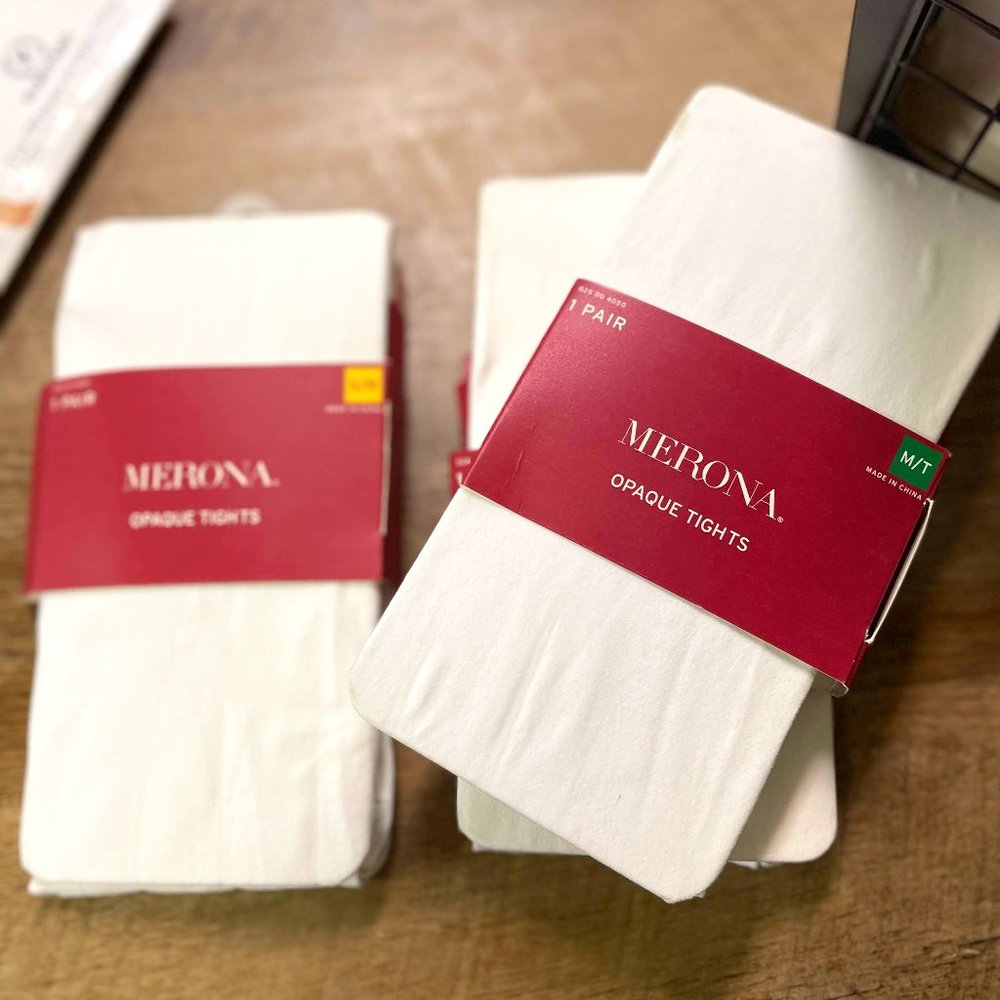 Merona White Opaque Tights Set of 3
